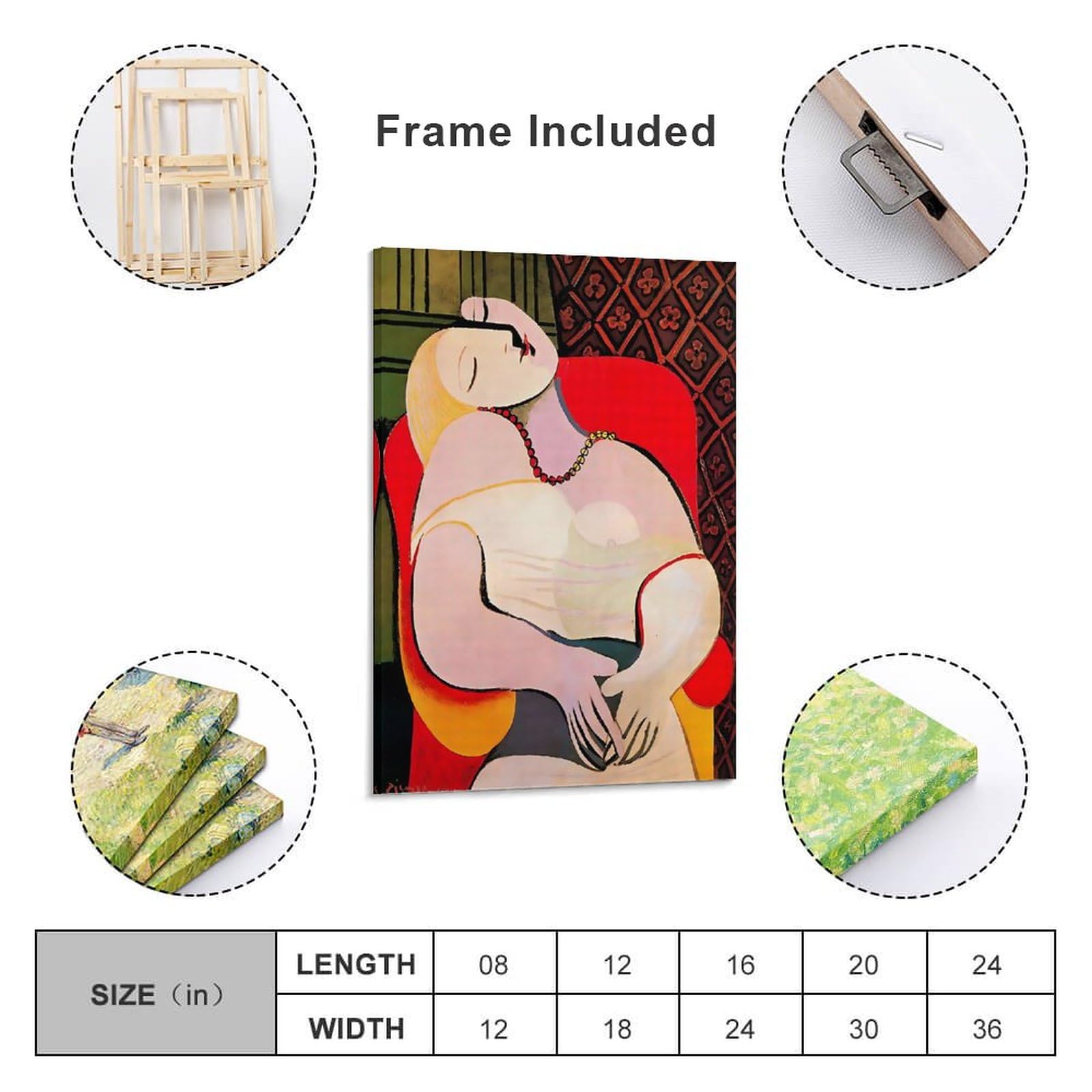 Amazon.co.jp: Pablo Picasso パブロ・ピカソ（夢）レプリカキャンバス