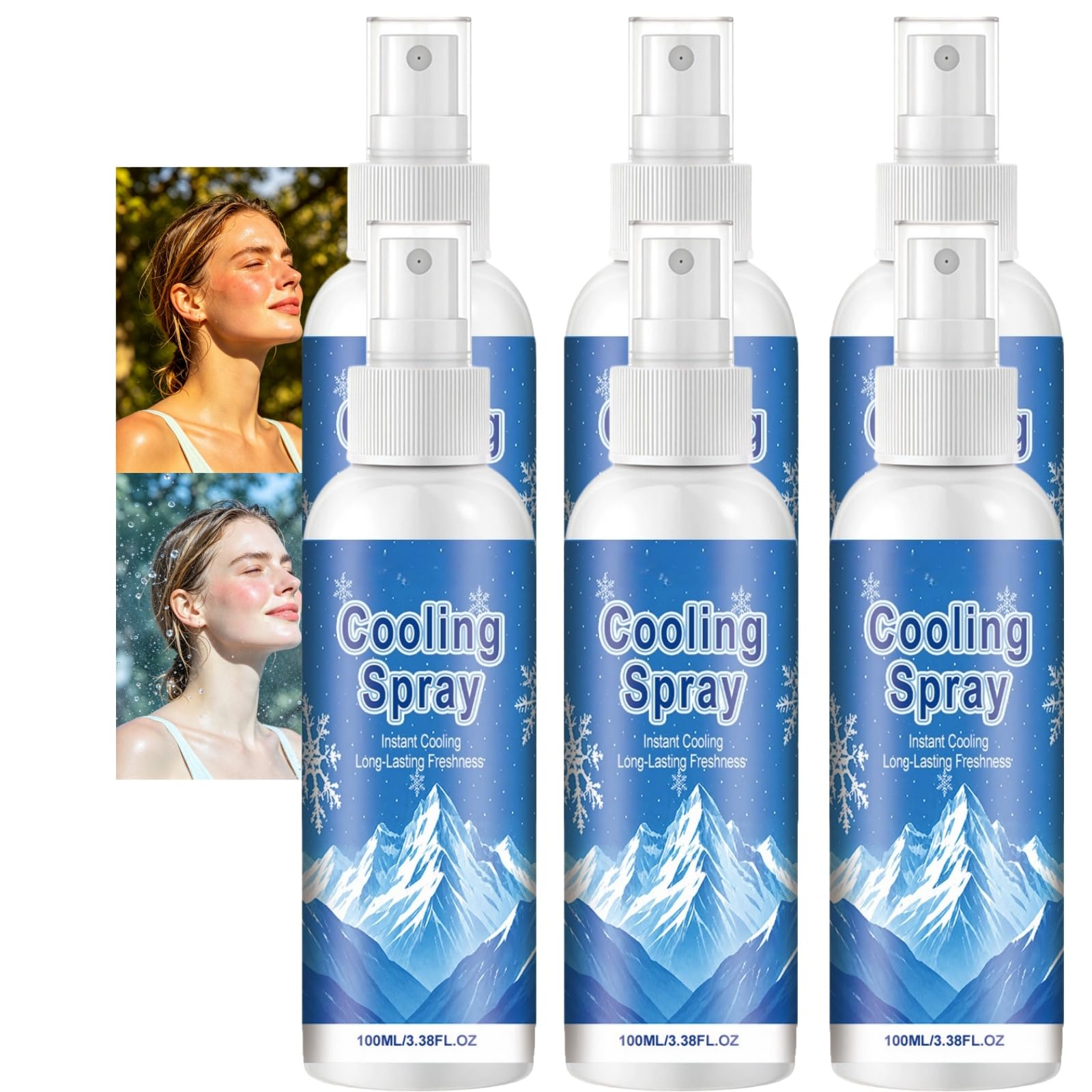 Cooling Spray for Hot Weather, Instant Cooling Spritz & 100ml Portable, Travel Size Body Mist, Long Lasting Heat Relief Spritz for Summer Outdoor Sports (6pcs)