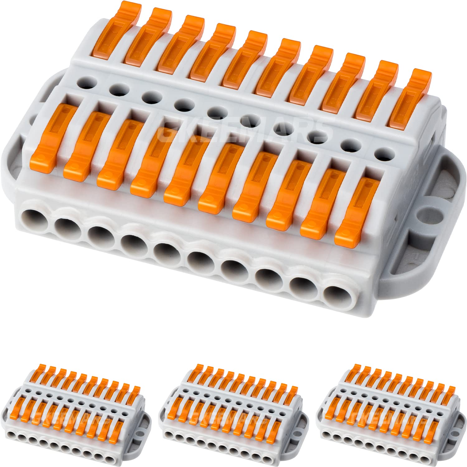 GKEEMARS 4Pcs Lever Wire Connectors, Wire Splicing 10 Conductor Connectors for Circuit Inline 28-12 AWG