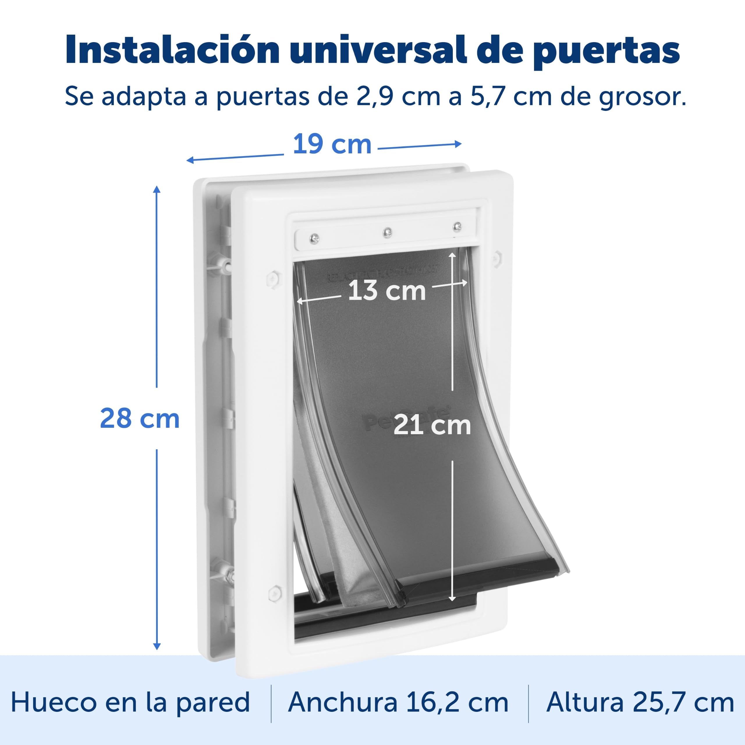 PetSafe Puerta para Mascotas de Climas Extremos - Triple Abertura, Eficiente Energéticamente, Marco Personalizable - Pequeña
