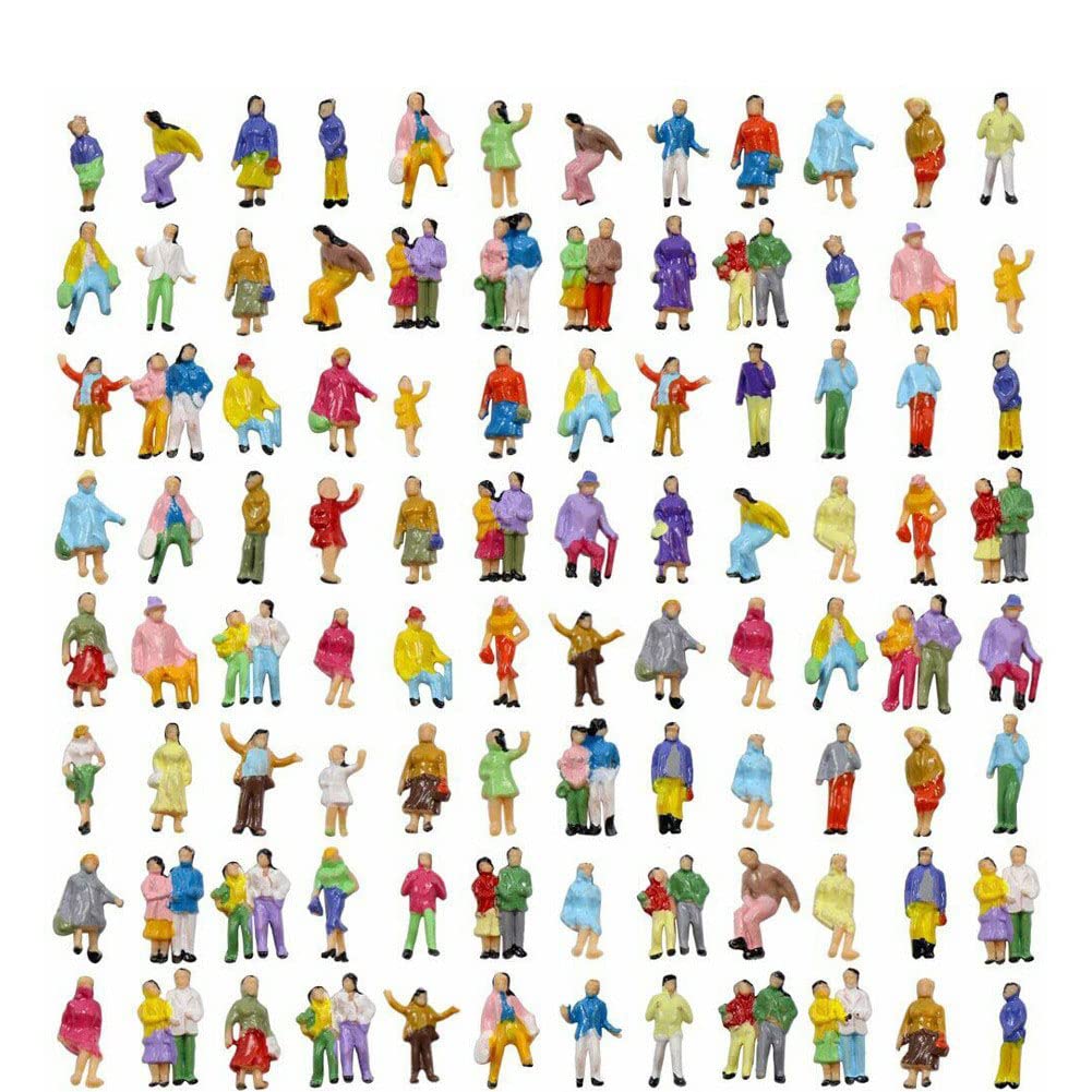 500Pcs Model Train People 1:200 Painted Architectural Tiny People Figures Sitting and Standing for Miniature Scenes
