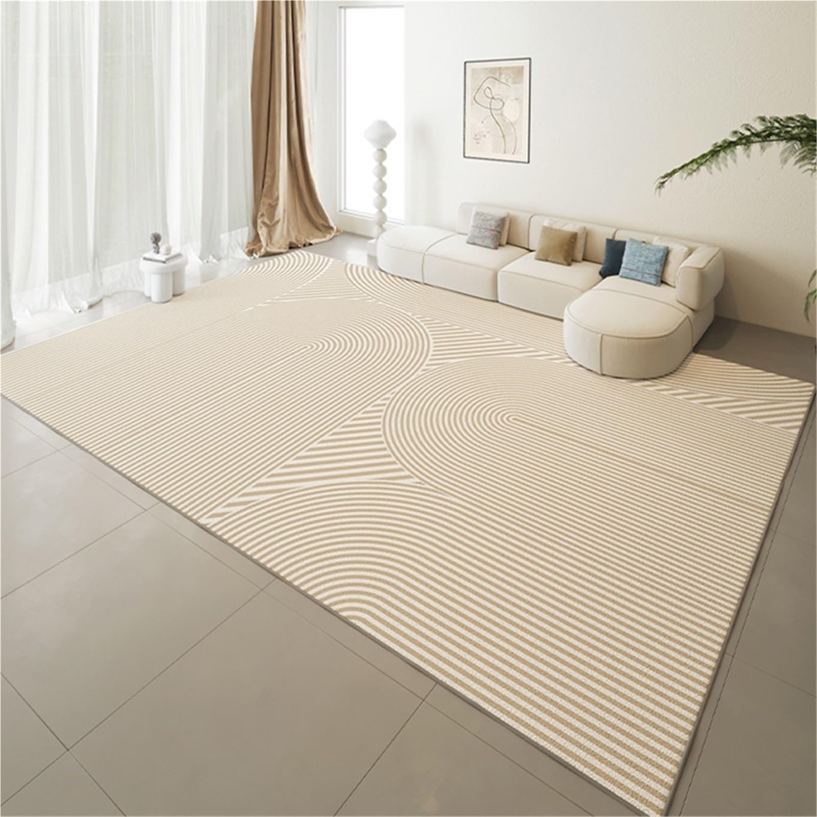 Tapis antidérapant et lavable - Tapis doux pour chambre à coucher et salon - Matériau facile à nettoyer