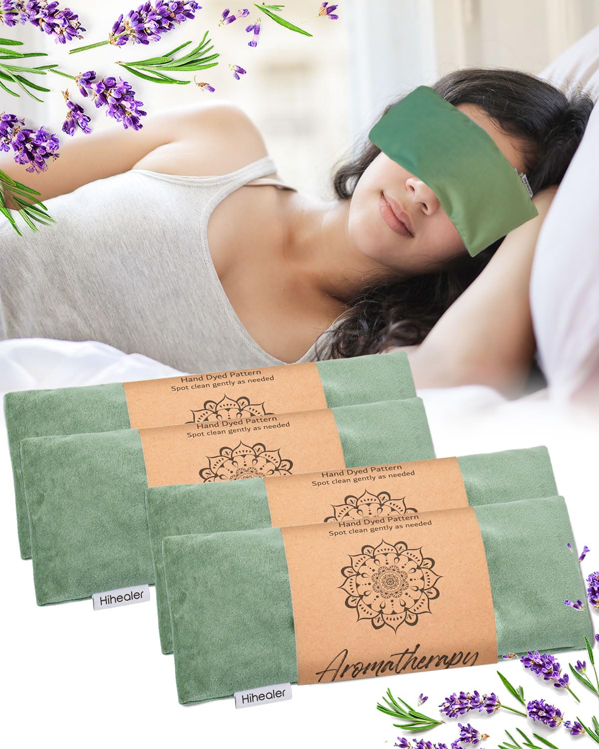 Eye Pillow for Sleeping, Headache Relief, Sinus Pressure, Weighted Eye Mask for Relaxation, Yoga, Moist Heat Eye Compress, Meditation Accessories,