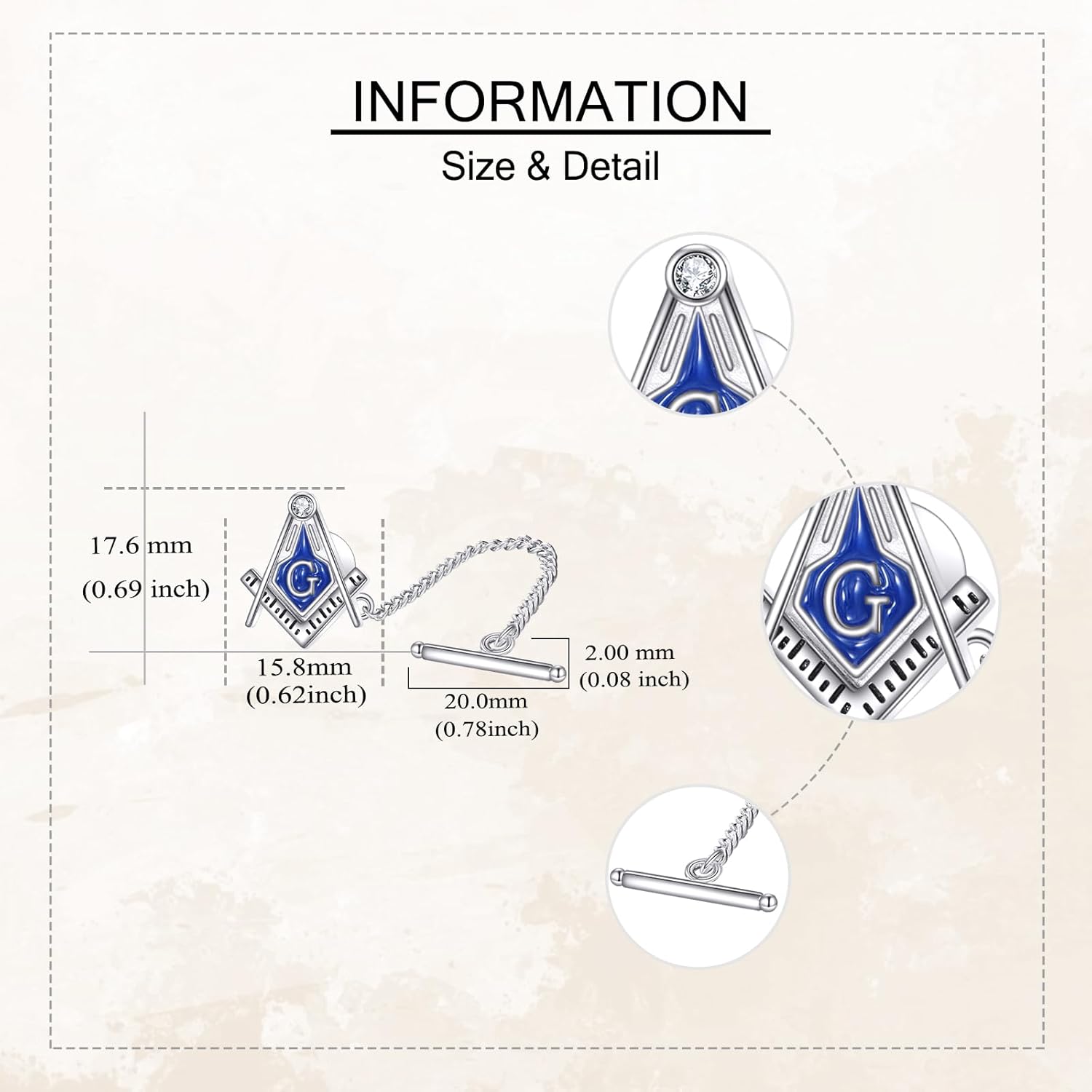 Tie Tacks for Men Sterling Silver Abalone/Black Onyx/Masonic/Viking Tie Tacks Tie Jewelry Accessories Valentine's Day/Graduation Gifts for Him