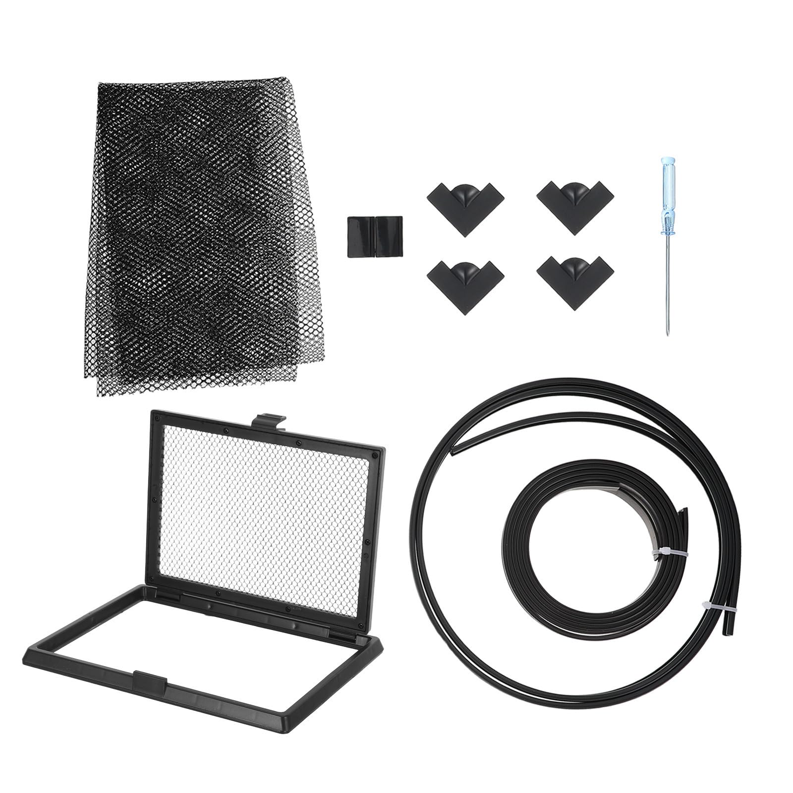 SHINEOFI Magnetische Aquarium Abdeckung und Einfach zu Reinigen aus PVC und Gummi mit Futteröffnung Schwarzes Anti Sprung Netz Staubdicht für Selbstgemacht Fisch und Reptilienschutz