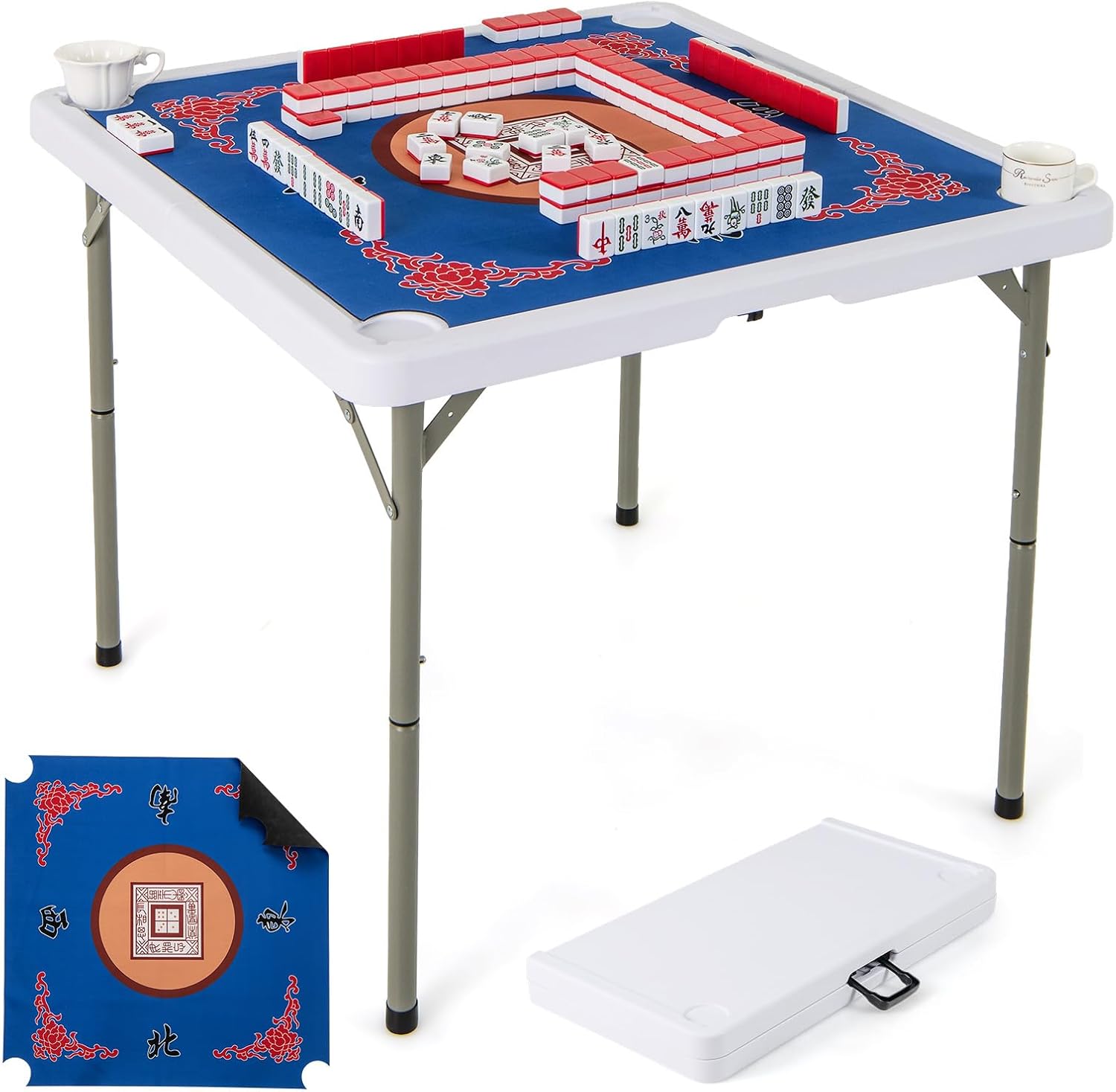 麻雀卓折りたたみ 座卓 28mm 麻雀牌セット赤牌 季節牌 点棒 高さ調整
