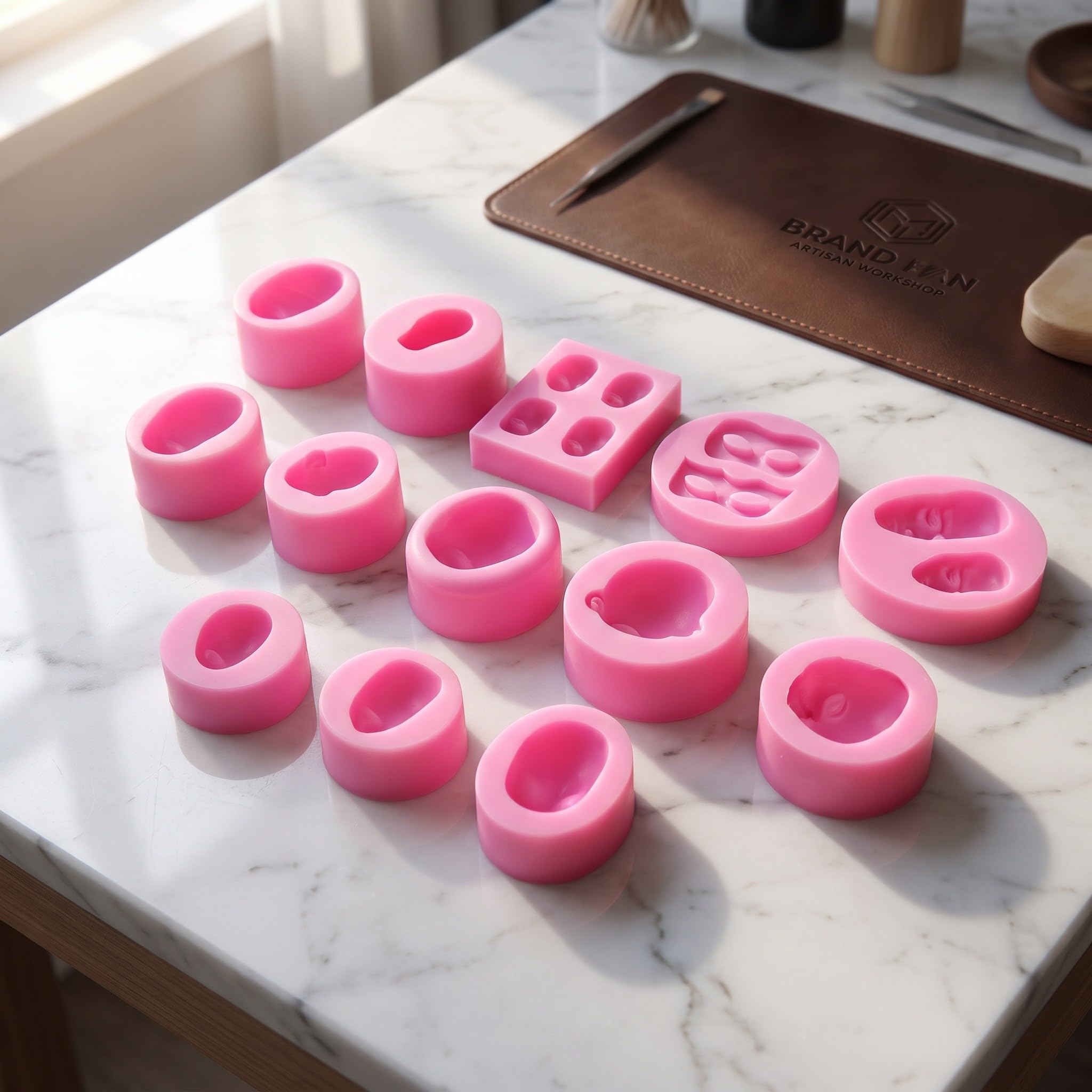 OUNONA 13-teiliges Set 3D-Babygesicht-Silikonformen für Fondant zur