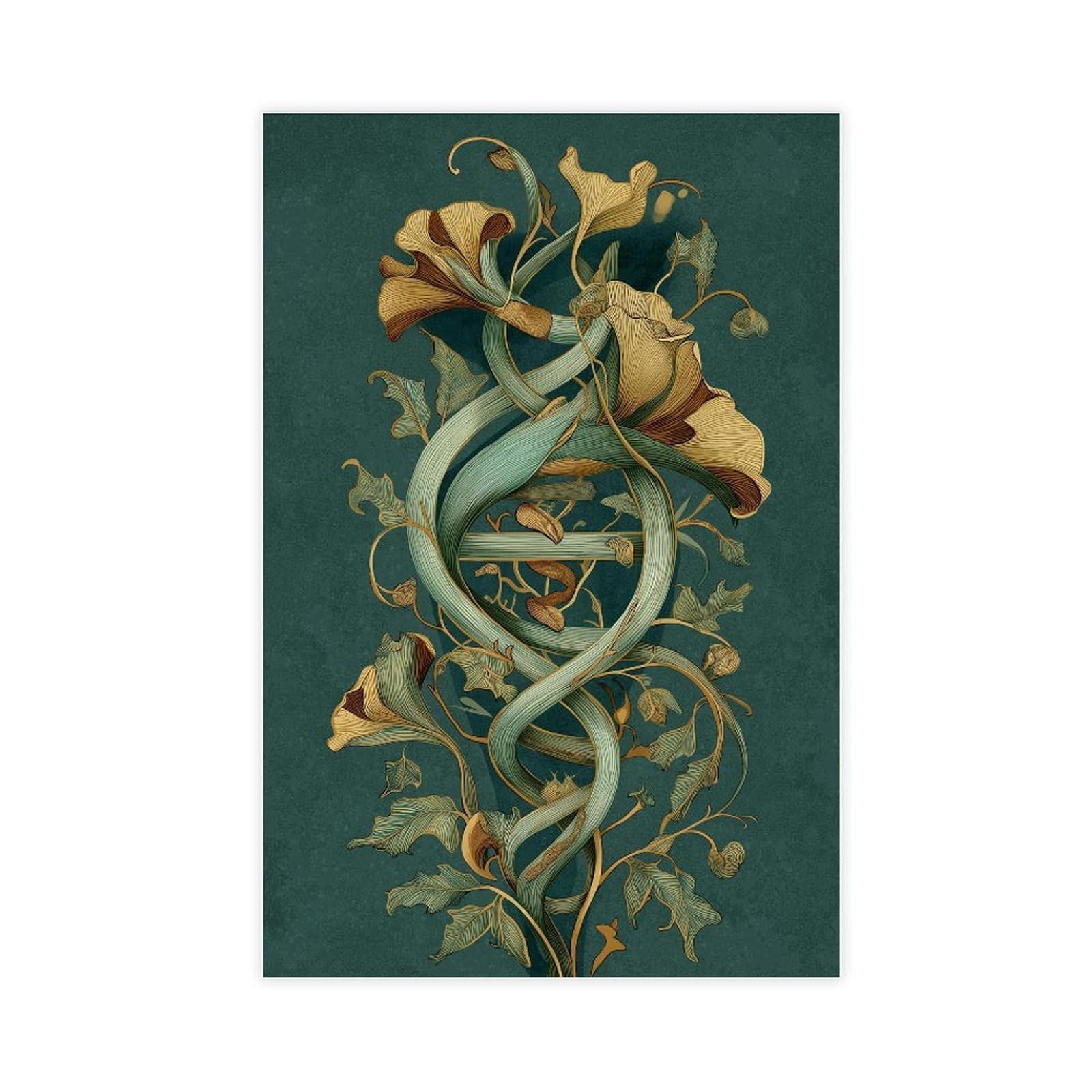 MRYCQ Emerald Green Floral Poster Canvas Poster for Bedroom Decor Gift