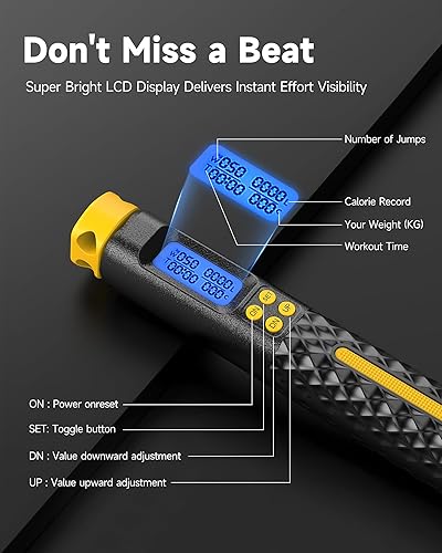 Miniatura 2 de KINTHEA 2 in 1 Smart Jump Rope with Counter and LED Display, Cordless Jumping Rope with Counter for Women, Men, All Age, Adjustable Skipping Rope