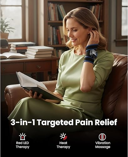 Miniatura 2 de BOB AND BRAD TheraHeat - Almohadilla térmica inalámbrica con luz roja e infrarrojo cercano, envoltura de terapia portátil para mano, muñeca, codo,