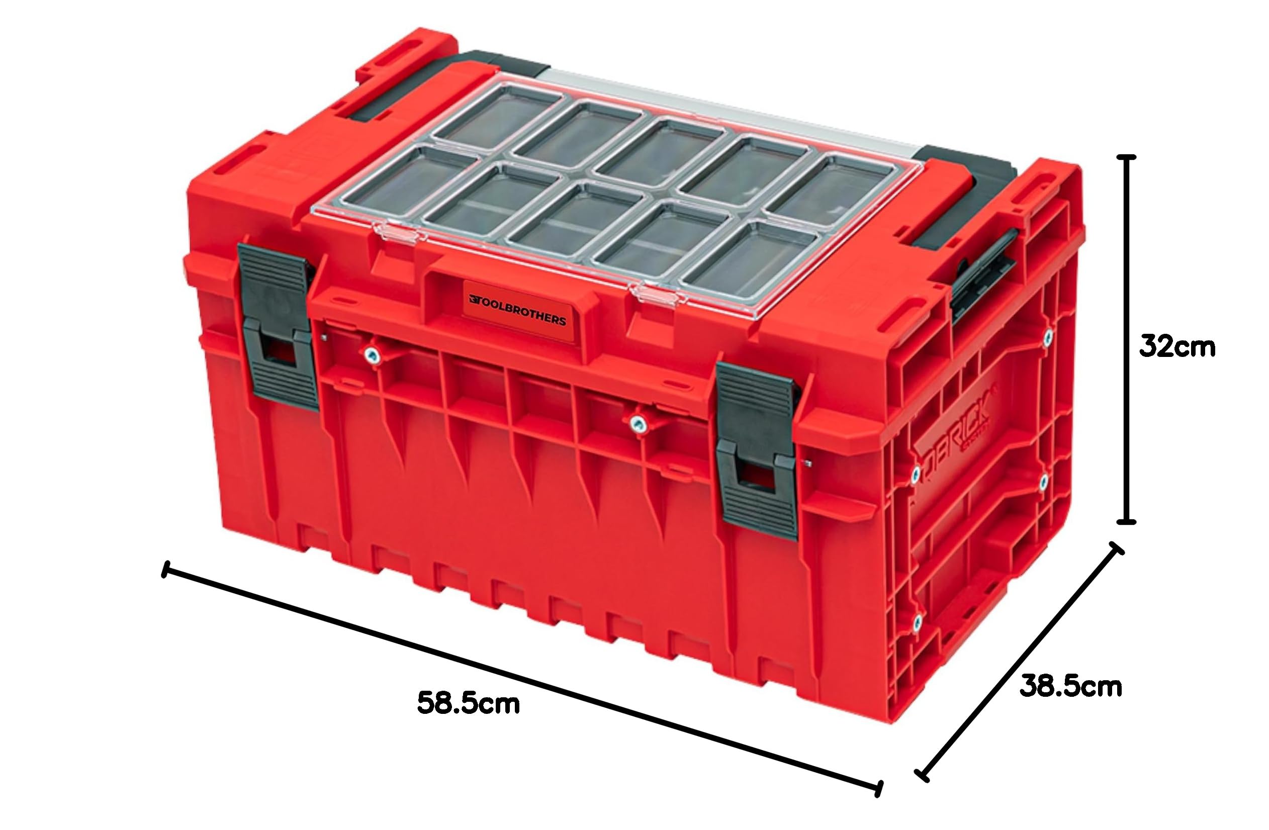 Toolbrothers RHINO ONE 350 2.0 Expert RED ULTRA HD Custom walizka narzędziowa organizer modułowy 585 x 385 x 320 mm 38 l można układać w stos IP66