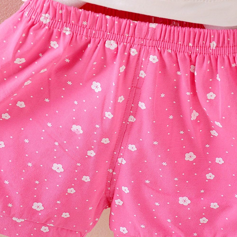 Baby Girl Clothes Outfits Short Sets 2 Pieces with T-Shirt + Short Pants 3T T-red+white image 7 of 7 B07CXKLRQR