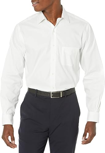 Brooks Brothers Mens Non-Iron Stretch Pinpoint Solid Ainsley Spread Collar Dress Shirt