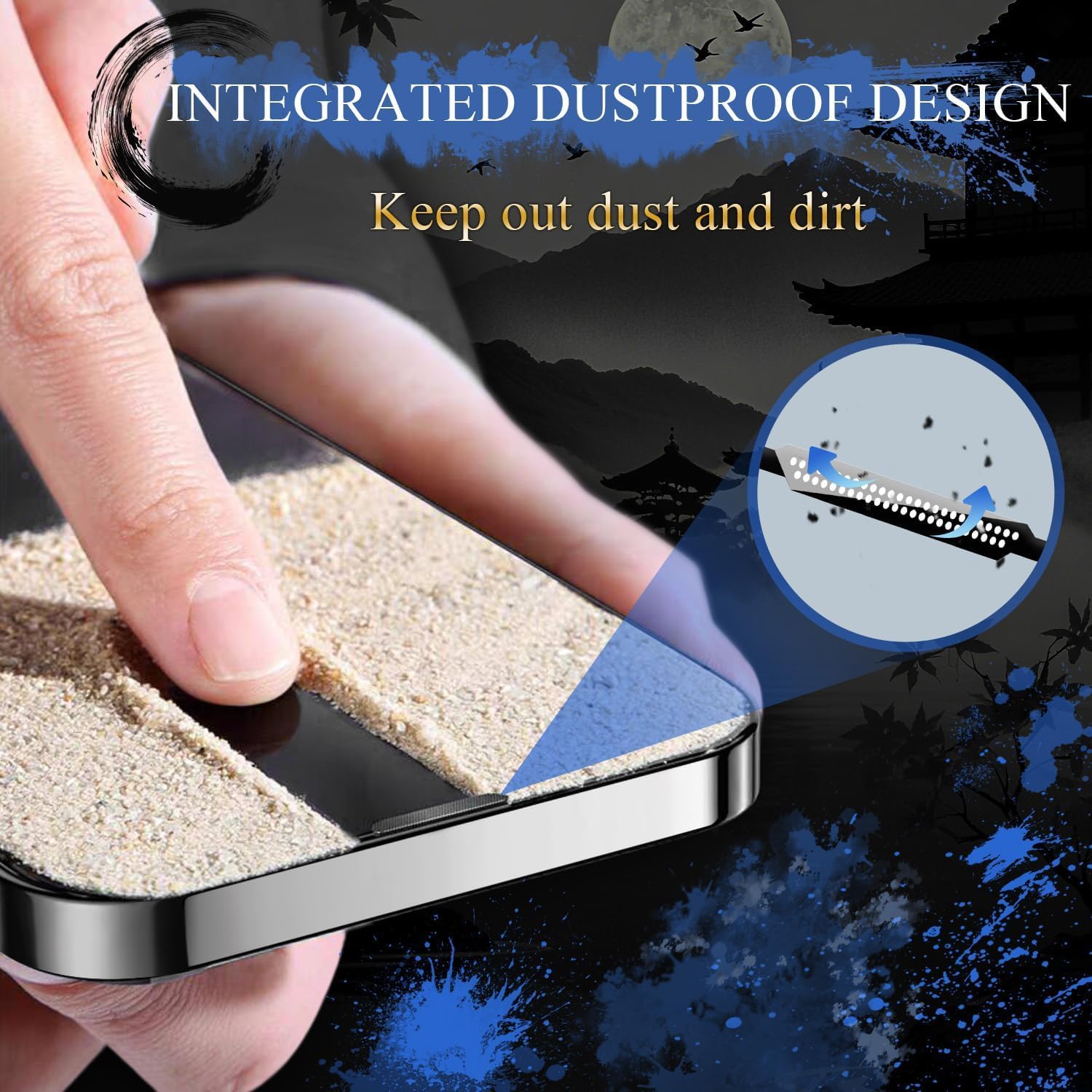 QsmQam Borderless Anti-Spy(Privacy) Speaker-Mesh Dust-Filter Tempered Glass Compatible With iPhone 17,With Anti-Explosion 9H Hardness Screen Guard (No black borders) — Amazon image 3