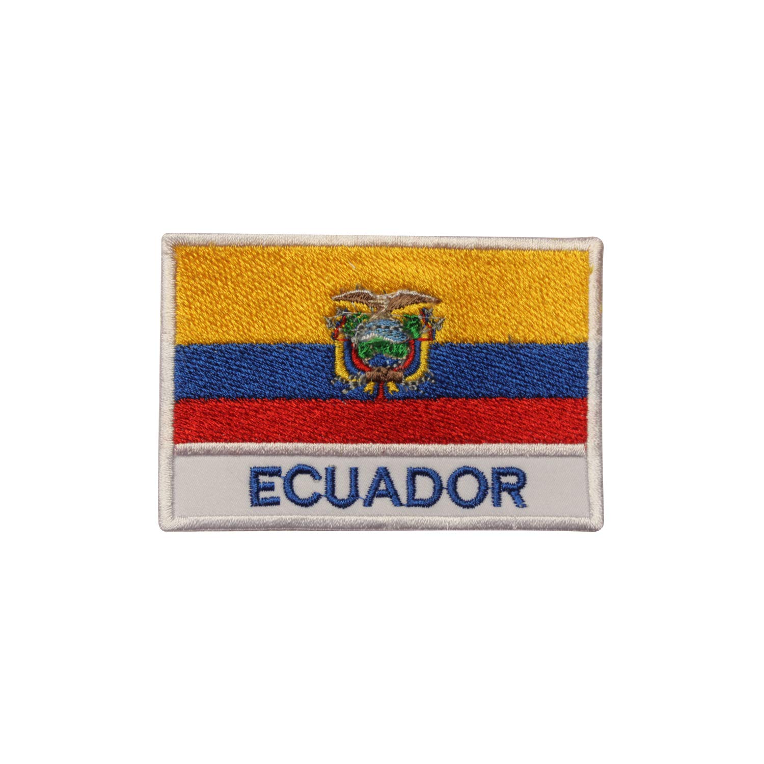 Toppa con bandiera dell'Ecuador: applicazione termoadesiva ricamata (3,5x2,5 pollici) - Italia