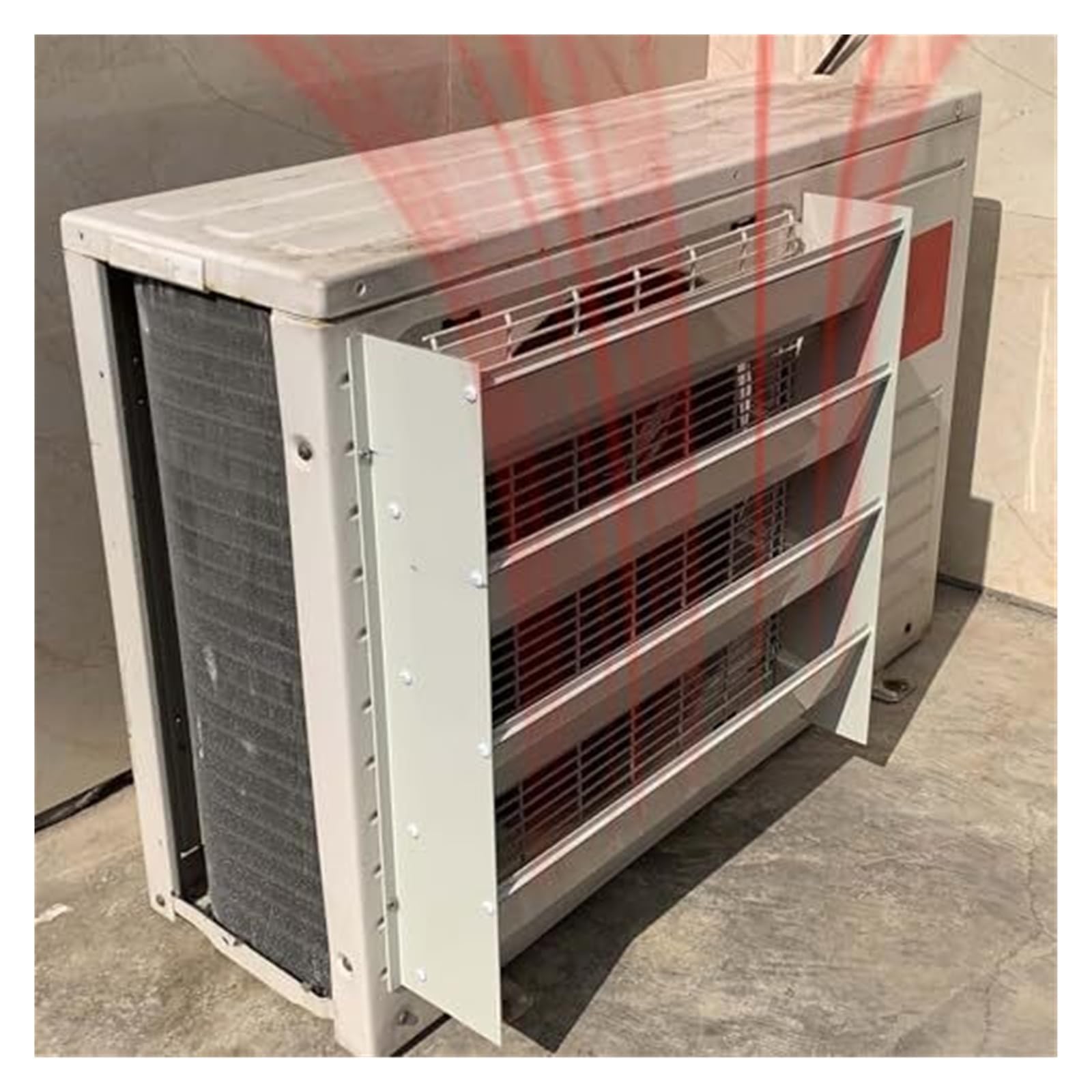 Lyvqzpwlr One Color Ac Wind Guide, Adjustable Steel Air Conditioner Deflector, 45-65Cm(45*45Cm)