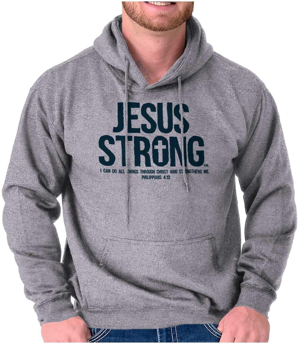 Jesus Strong Philippians 4:13 Bible Hoodie Sweatshirt Women Men