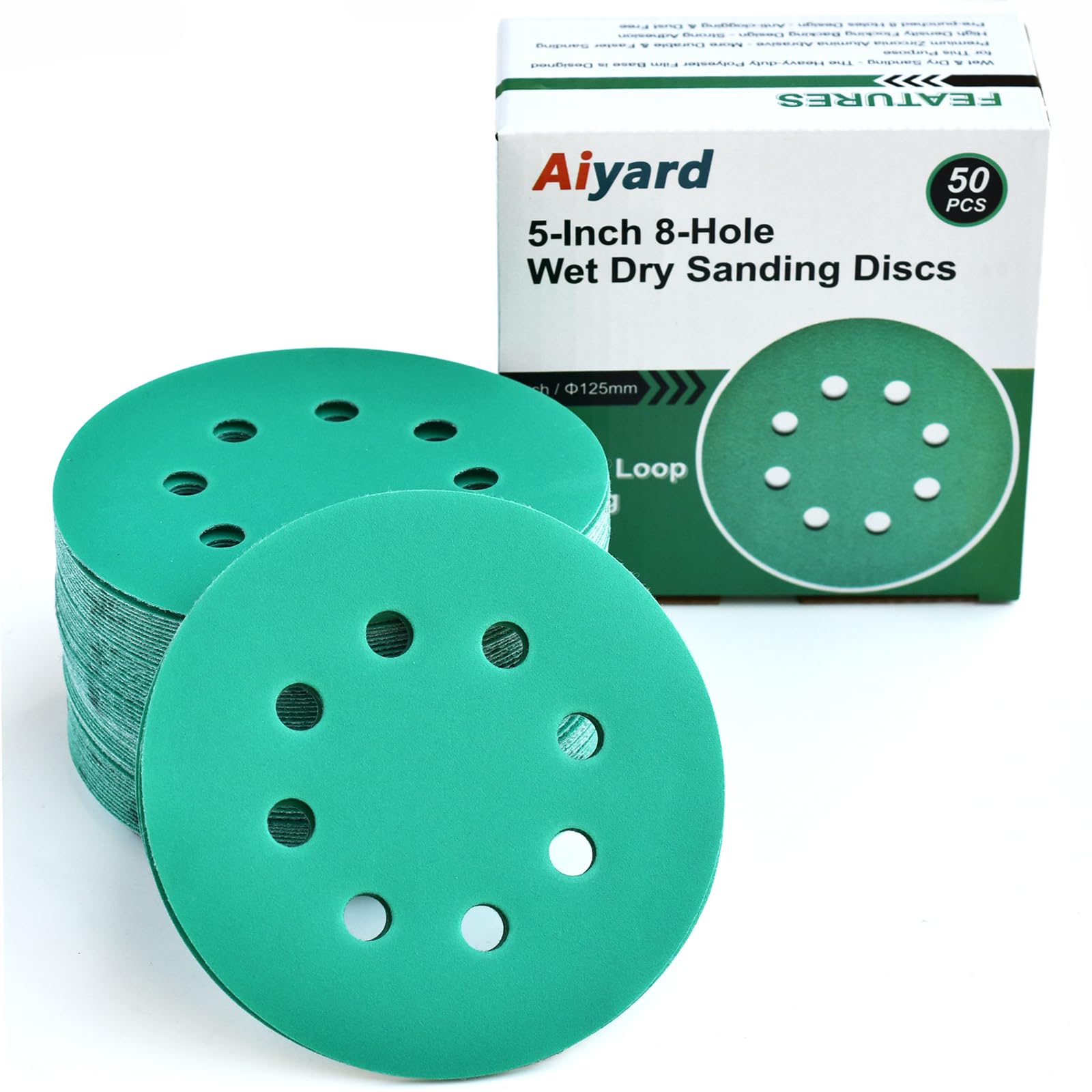 5-Inch Sanding Discs - 50 Pack (220 Grit) -13