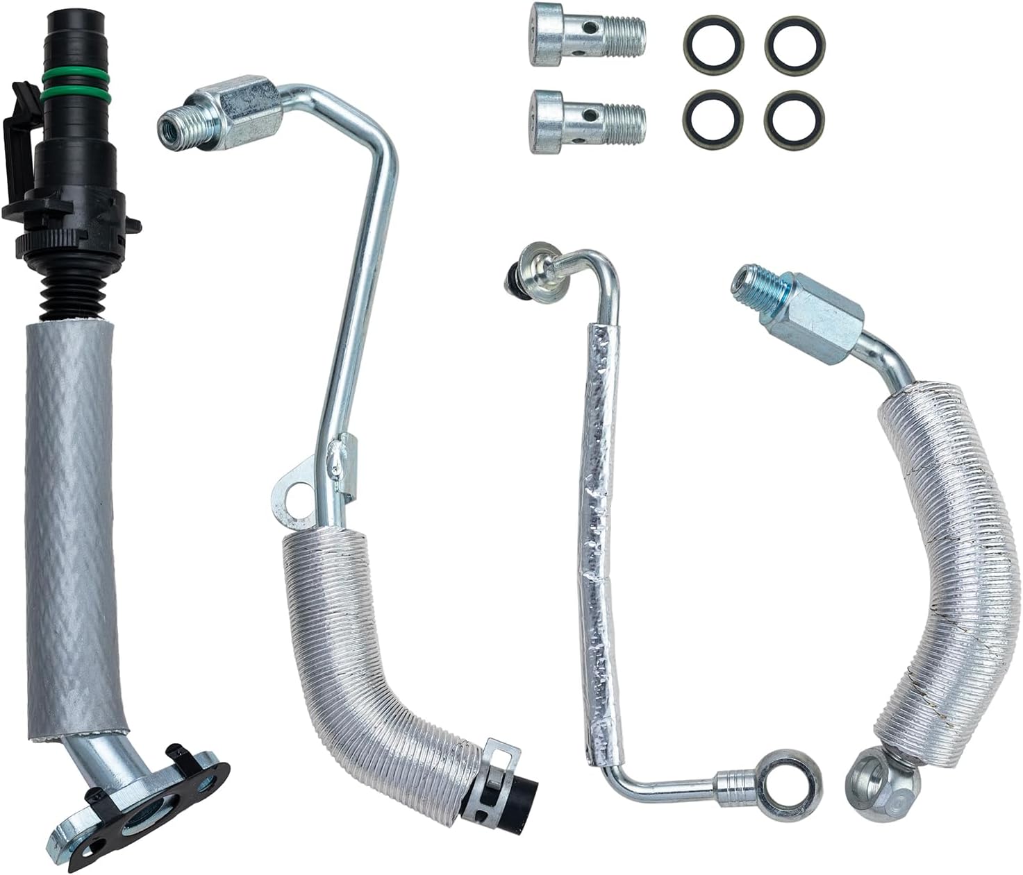 4PCS Turbo Oil Return Drain Line and Oil Feed Pipe Kit Compatible with Chevy Cruze Sonic Trax & Buick Encore 1.4 L4 55568031 55592600 25198546 55567067 55587854