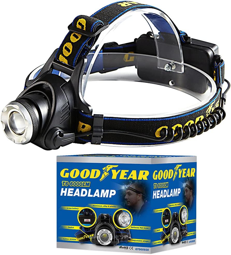 Head Light Torch Lamp Headlamp LED Rechargeable Flashlight 6000 Lumen Multi Zoom X2000 Car Repair Camping Night Light Map Reading