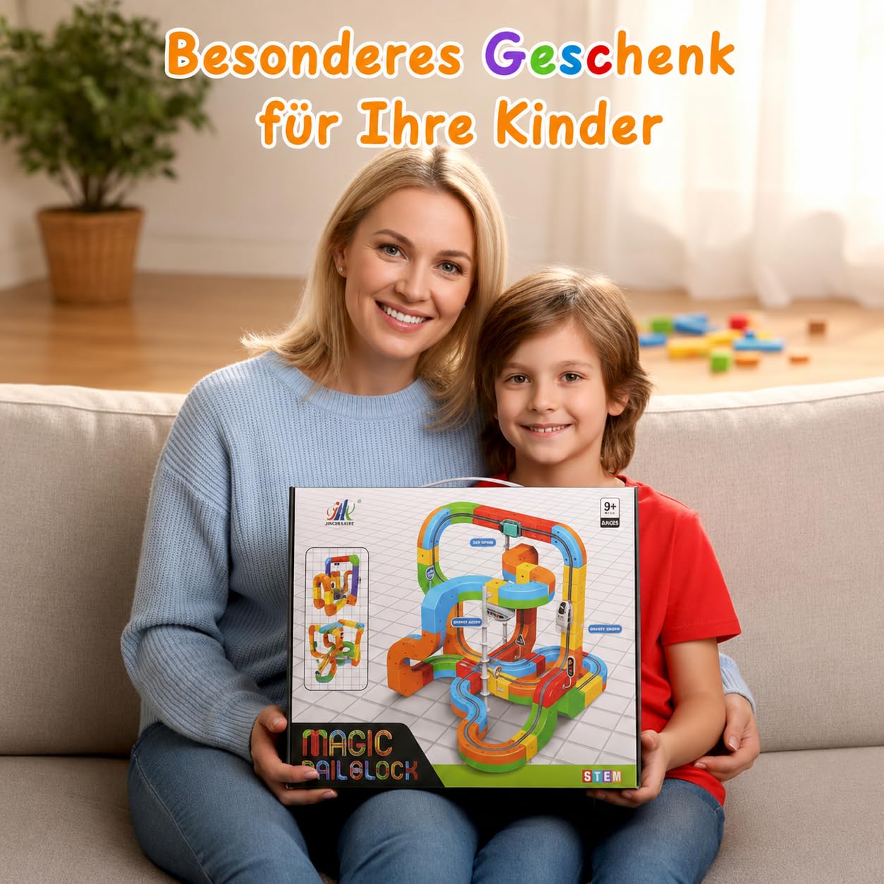 Umikk Click Rail Electric Train Set, 88 PCS Magic Rail Track (88 pièces) | Cube Track flexible DIY avec conduite anti-gravitation, jouet éducatif STEM pour garçons et filles à partir de 3 ans