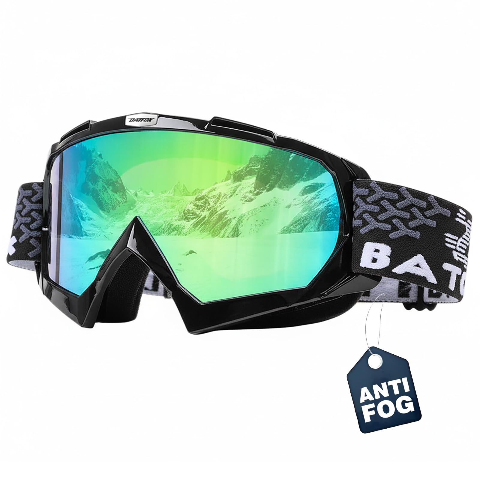 Gafas de esquí antivaho OTG para adultos y niños, gafas de snowboard con 100% protección UV y ajuste antideslizante para esquí