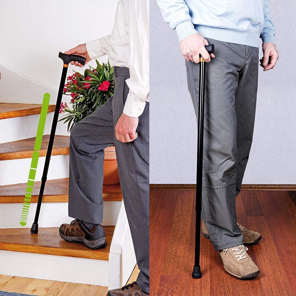 Ducomi Bastone Pieghevole da Passeggio Regolabile in Alluminio - Bastoni Anziani, Donna Uomo - Impugnatura Ergonomica, Leggero, Trasportabile e Durevole - Sostegno e Aiuto per la Mobilità (Silver)