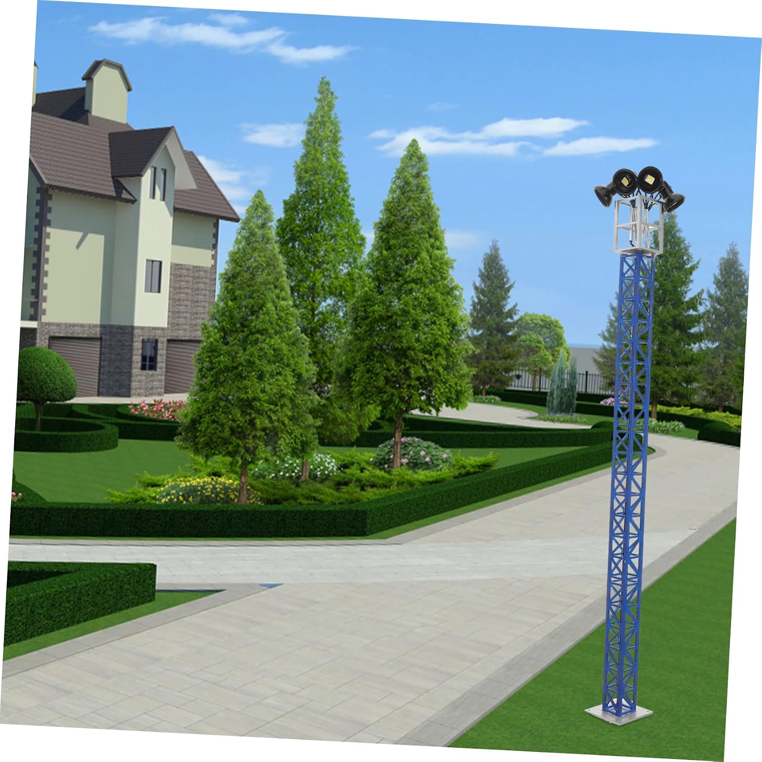 Railroad Traffic Light Model Miniature Train Signal Lamp for Sand Table Decor Scale Blue Light for Micro Landscaping and Model Railway Layouts