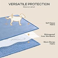 Vista 26 de Cobija impermeable para mascotas, a prueba de líquidos y orina, para sofá, cama, sillón, reversible, vellón, forro polar, protector de muebles