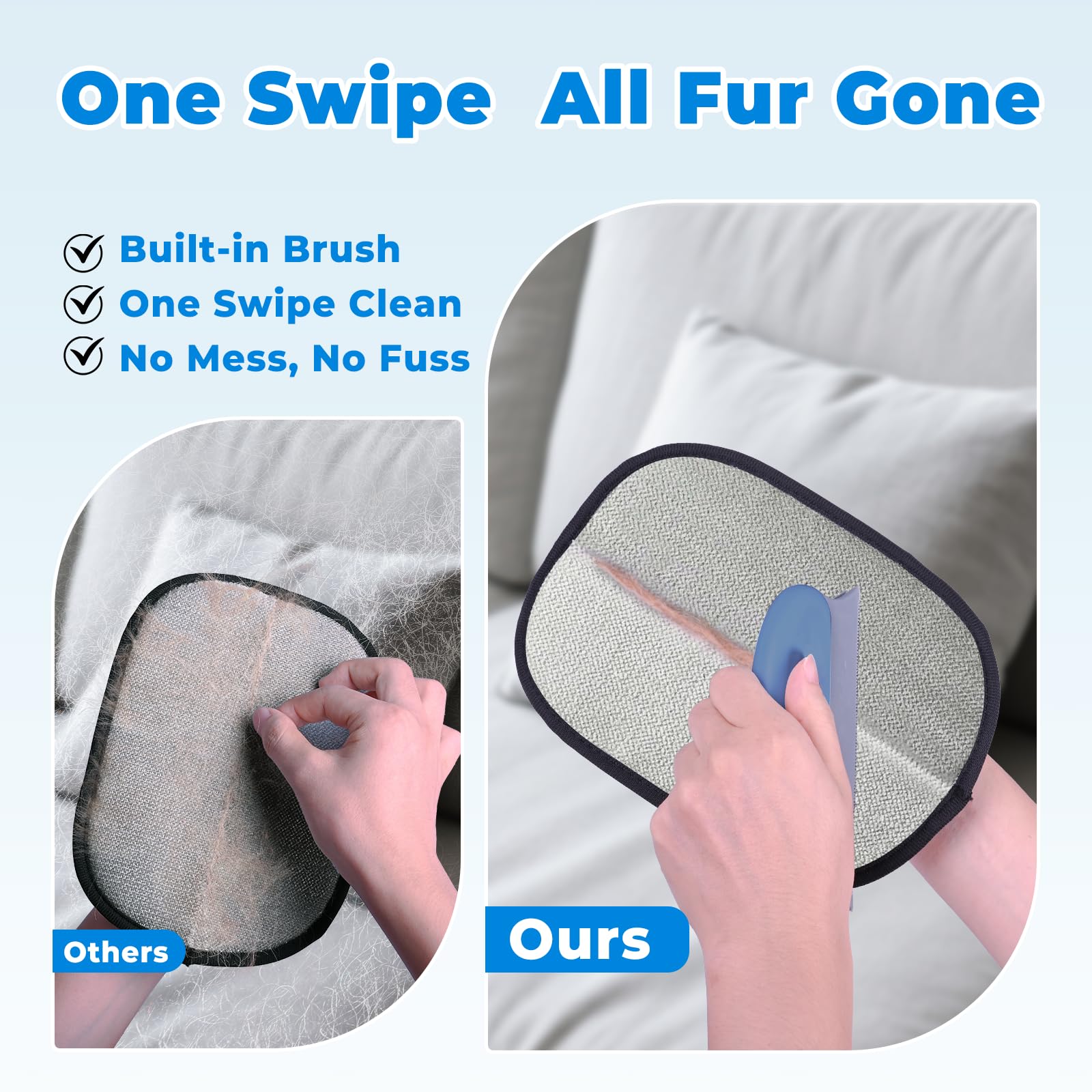 GRENTY Magic Brush Tierhaarentferner, Upgraded Fünf-Finger-Elektrostatische Tierhaarentfernungshandschuhe, Hunde & Katzen Tierhaarentfernungswerkzeuge für Kleidung, Teppich, Sofalücken, Autositz