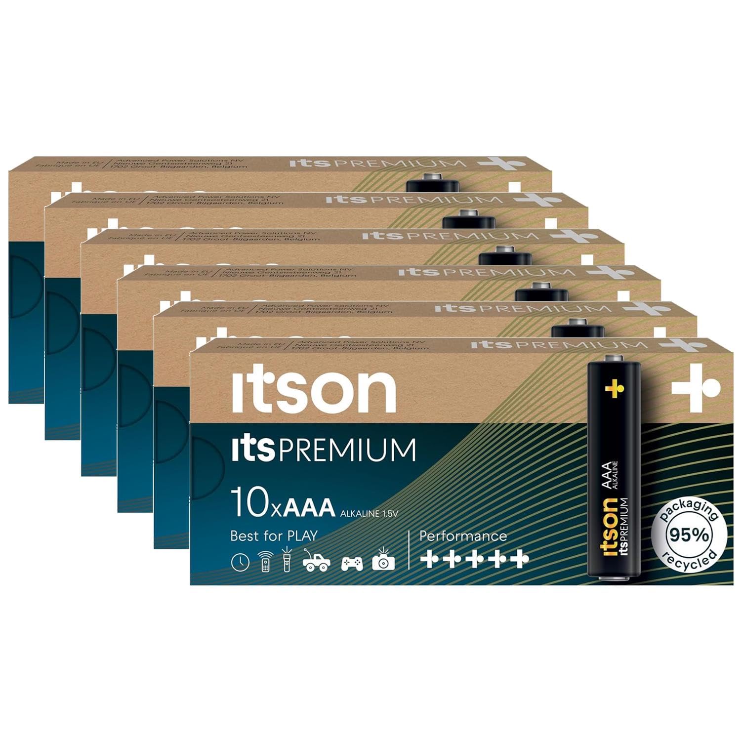 ITSON Pack de 6 x 10 Piles Alcalines LR03/AAA 1,5V itsPREMIUM