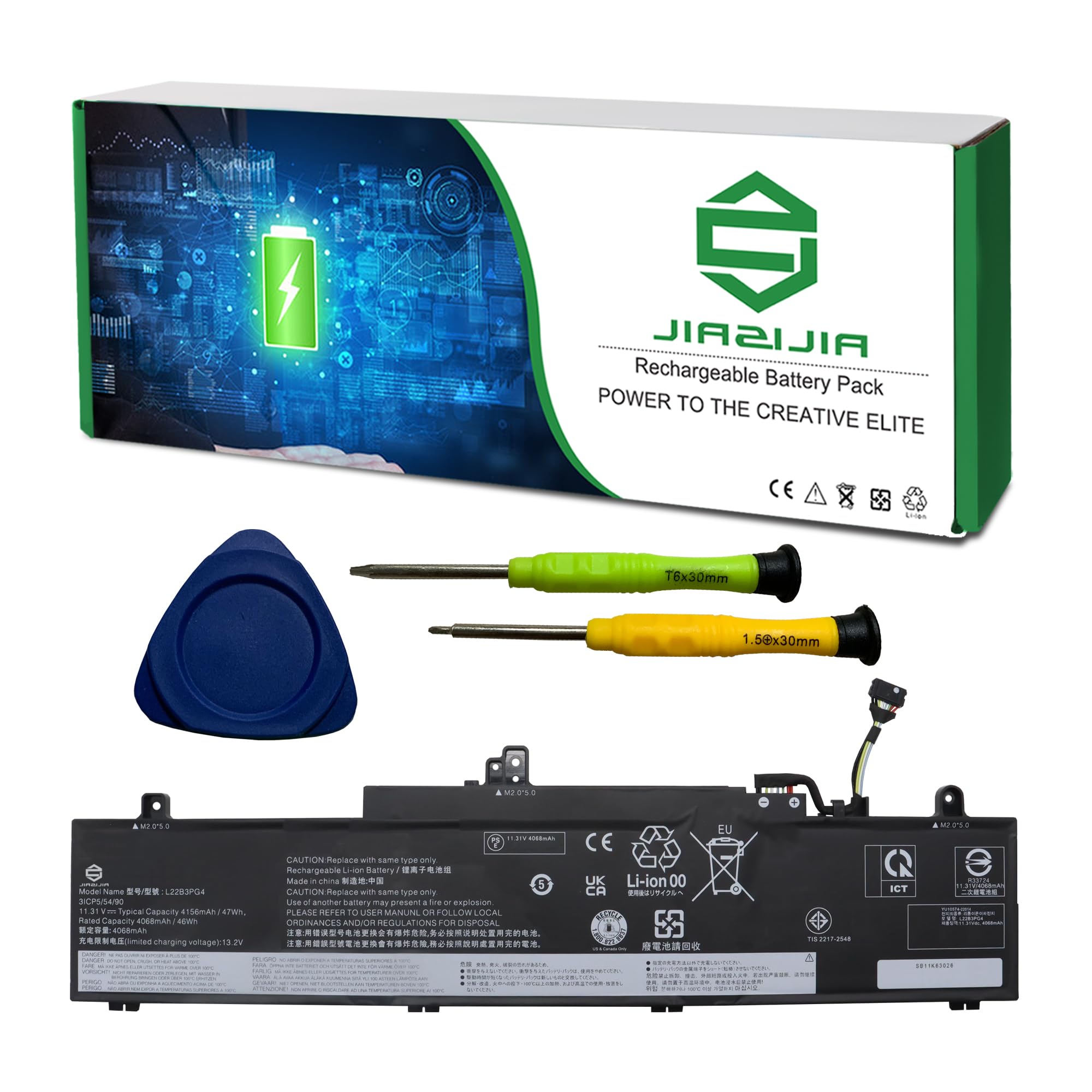 L22B3PG4 Laptop Battery Replacement for Lenovo ThinkPad E14 Gen 5 2023 Gen 6 2024 E16 Gen 1 2023 Gen 2 2024 Series SB11K63026 5B11K63022 SB11N46023 L22X3PG4 L22M3PG4 L22D3PG4 11.31V 47Wh