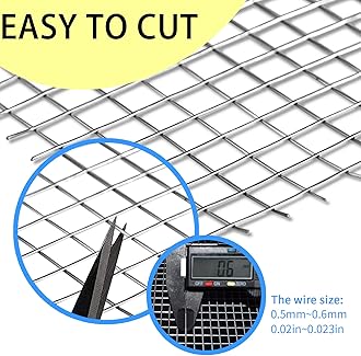 Muzhira Rodent Proofing Galvanized Wire Metal Mesh - 6m x 200mm Blocks Rats, Mice, Mouse, Squirrel & Bird Access Internal & External Pest Prevention for Filling In Gaps Around The Home & Garden