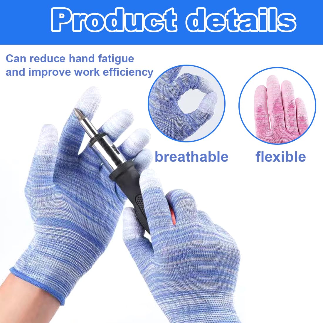 2 Gants Thermiques Résistants à la Chaleur avec Doigts en Silicone, Gants de Protection pour Coiffure, Anti-Chaleur pour Fer à Boucler, Lisseur et Bigoudis (Rose, Bleu)