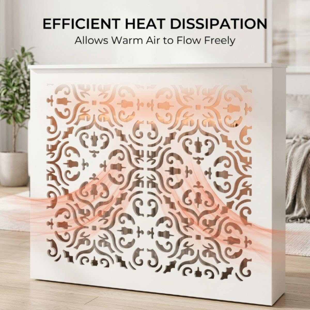 Copertura del Radiatore con Doghe e Mensola per Termosifone in Legno