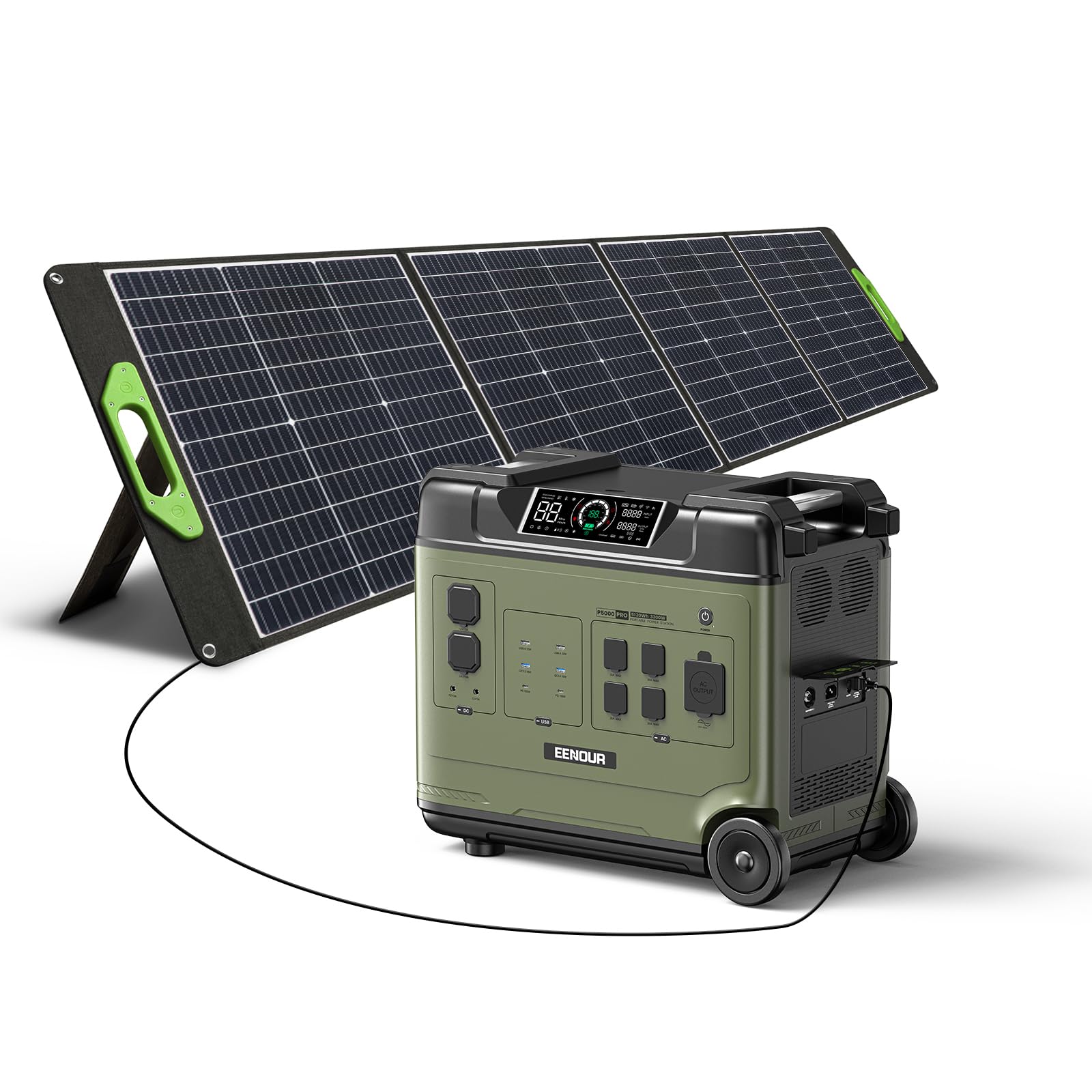 Amazon.co.jp: EENOUR ポータブル電源 P5000 ソーラーパネル200W 1枚