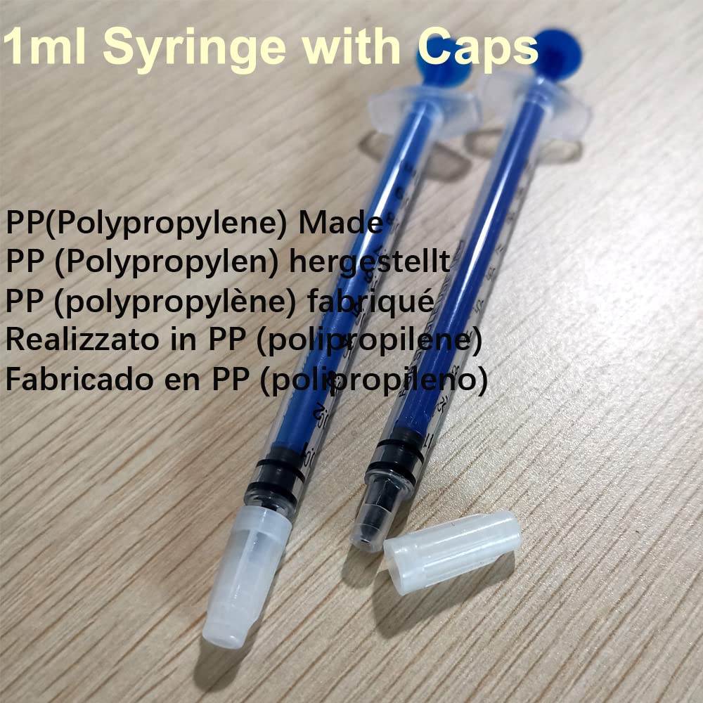 30 Pezzi Siringhe 1 ml, Siringa in Plastica, Siringhe Dosatrici Piccole, Siringhe per Liquidi, per Laboratori Scientifici, Animali Domestici, Inchiostro, Colla, Confezione Sigillata in Modo Indipenden