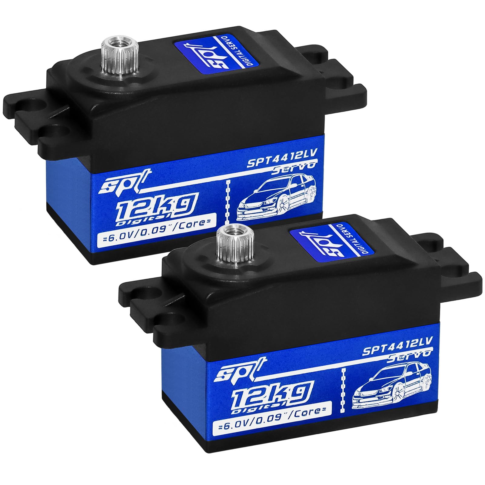 WOAEIUOS 2PCS 12kg Low Profile Servo RC Digital Servo High Torque Full Metal Gear & Steering Servo Arm for 1/10 RC Car