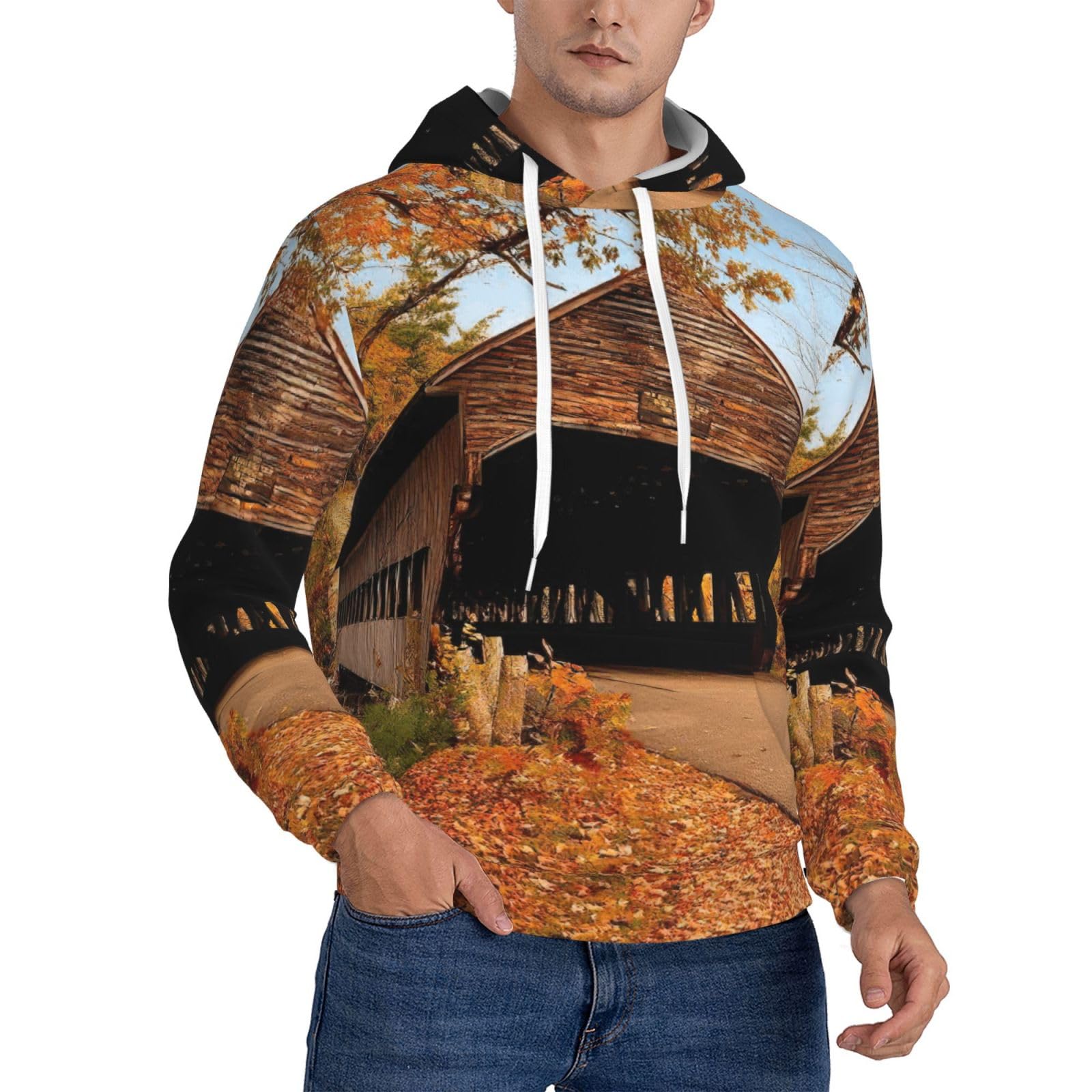 Pull à capuche pour homme Albany à manches longues et cordon - 8