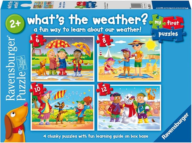 Ravensburger Jaka jest pogoda? Moje pierwsze puzzle dla dzieci od 2 lat (2, 3, 4 i 5 sztuk) zabawki edukacyjne dla małych dzieci - Oczy
