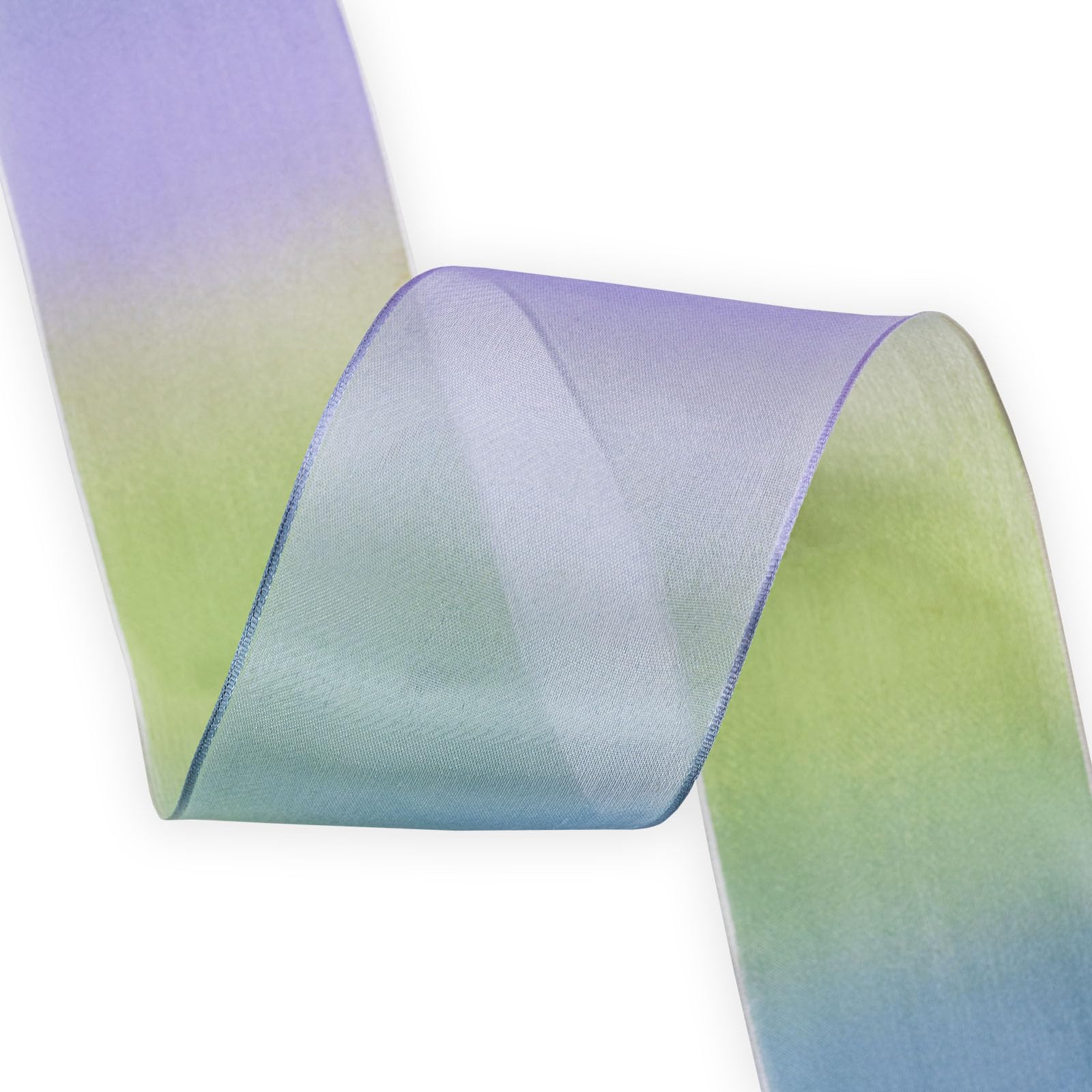 HATIANGE Rainbow Wired Sheer Ribbon, 6.3CM X 10 Meters, Organza Chiffon Ribbon for Gift Wrapping Crafts, Party Decoration - Image 3