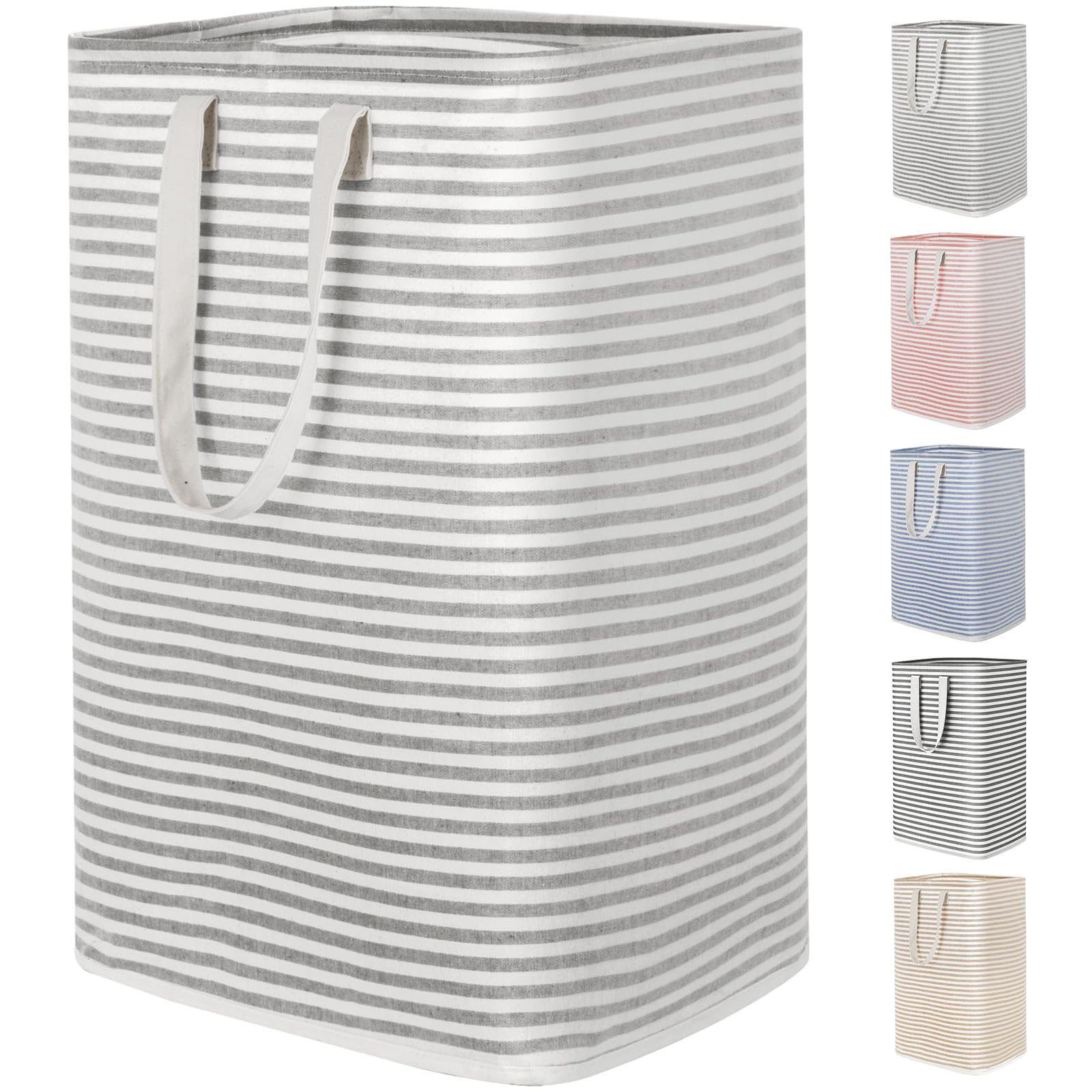 Lifewit 1 Pack Laundry Hamper Large Collapsible Laundry Baskets, Freestanding Waterproof Clothes Hamper with Easy Carry Handles in Laundry Room Bedroom Bathroom College Dorm, Grey, 80L