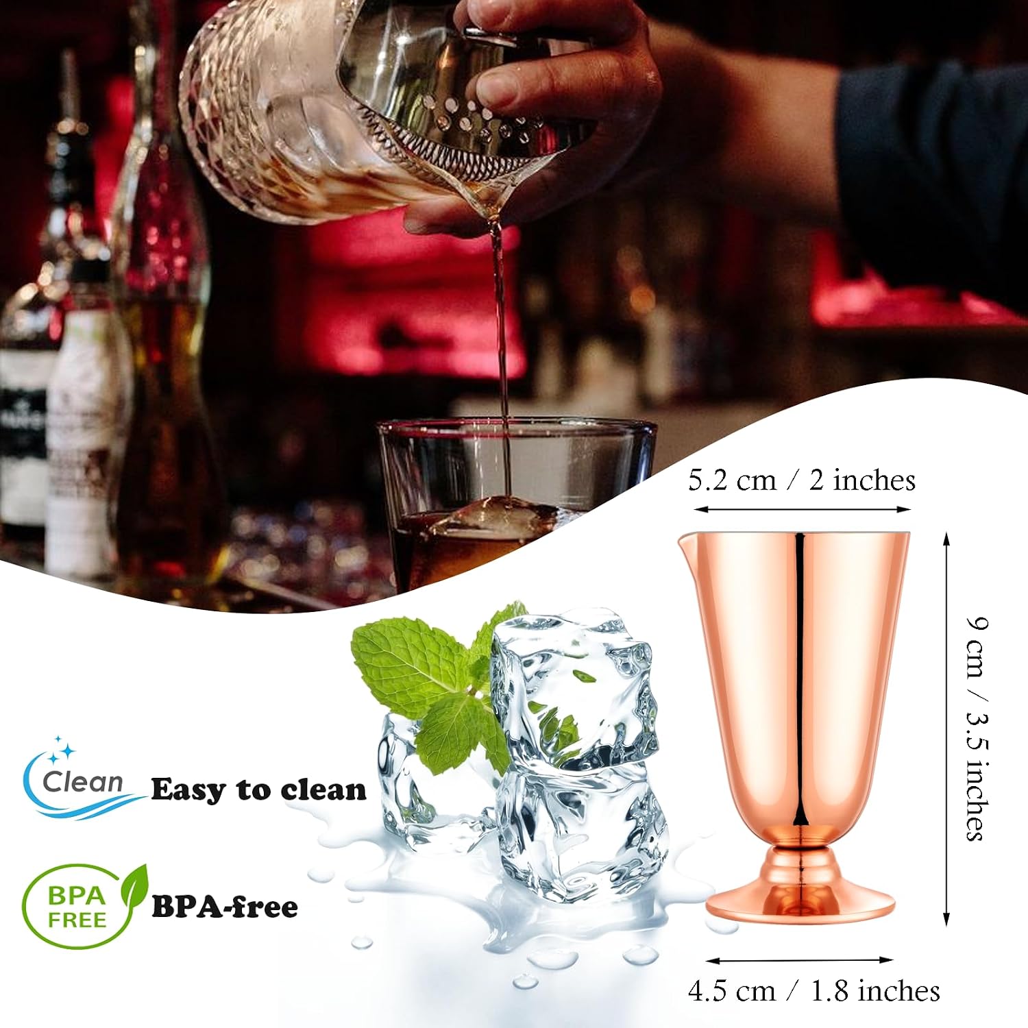 UNISWEET 2 Oz Premium Cocktail Jigger,304 Stainless Steel Materials With Has 7 Measuring Scales Inside,Professional Wine Measuring Machine For Cocktails & Liquor, Good For Bartenders & Home Use