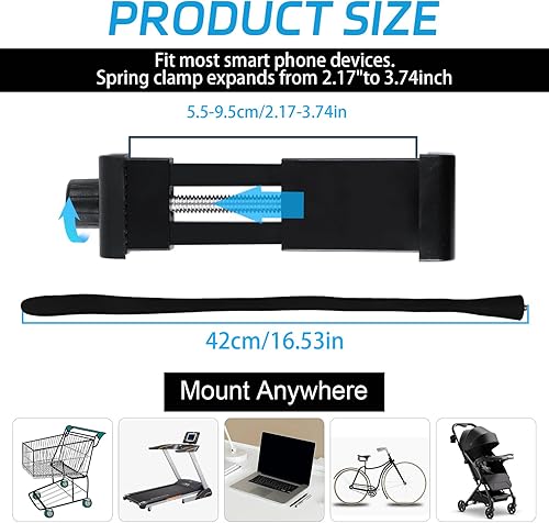 Miniatura 2 de Soporte de teléfono para cochecito portátil, portátil, flexible, soporte para teléfono celular, soporte universal para carriola, accesorios