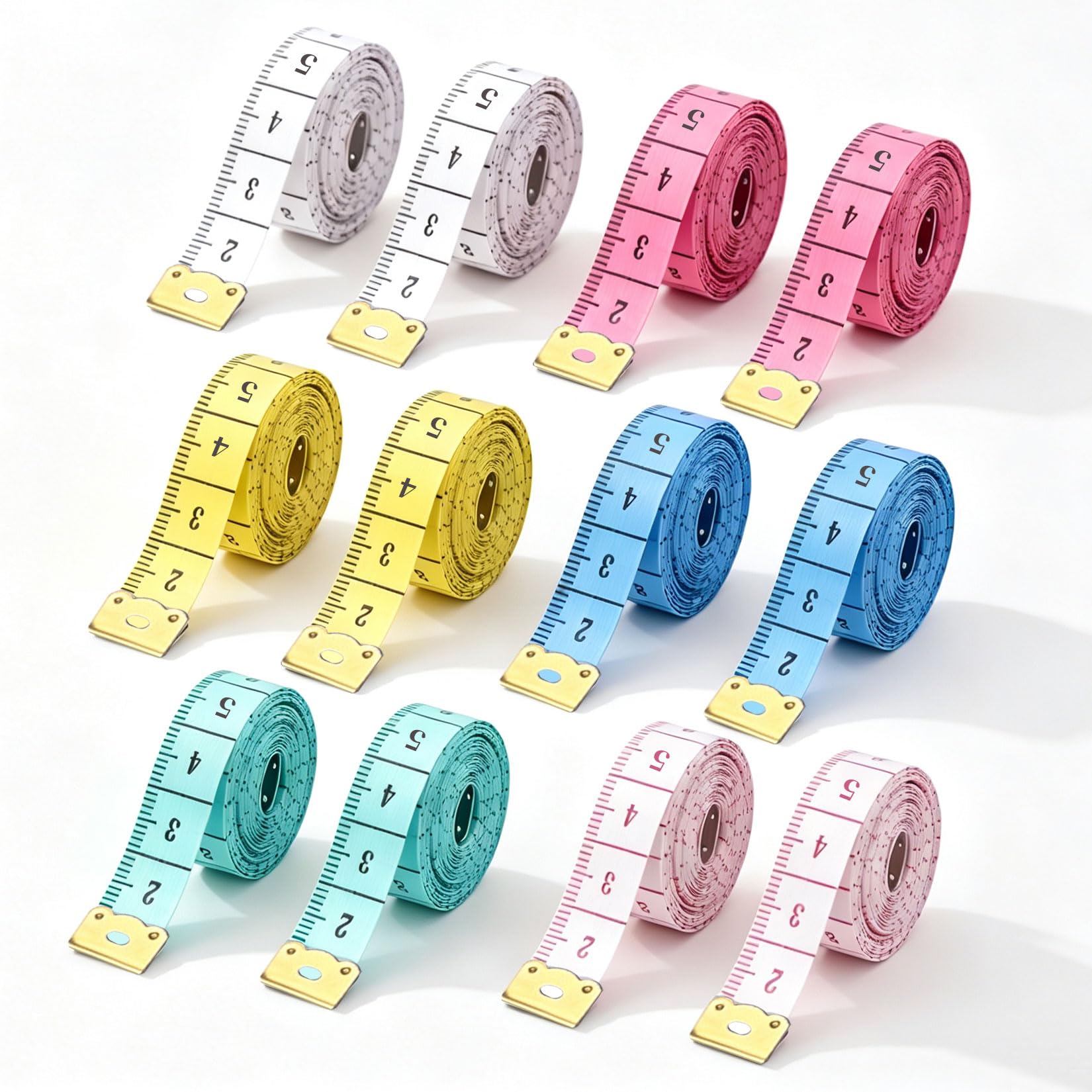 12 Roll Fabric Tape Measure Body, 150 cm/60 Inch Body Measuring Tapes