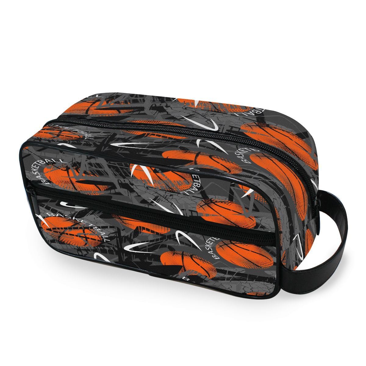 HMZXZ Neceser portátil para deportes, moderno, baloncesto, viaje, bolsa de lavado multifunción, bolsa de cosméticos, bolsa de maquillaje, bolsa de almacenamiento para mujeres, hombres, niños y niñas,