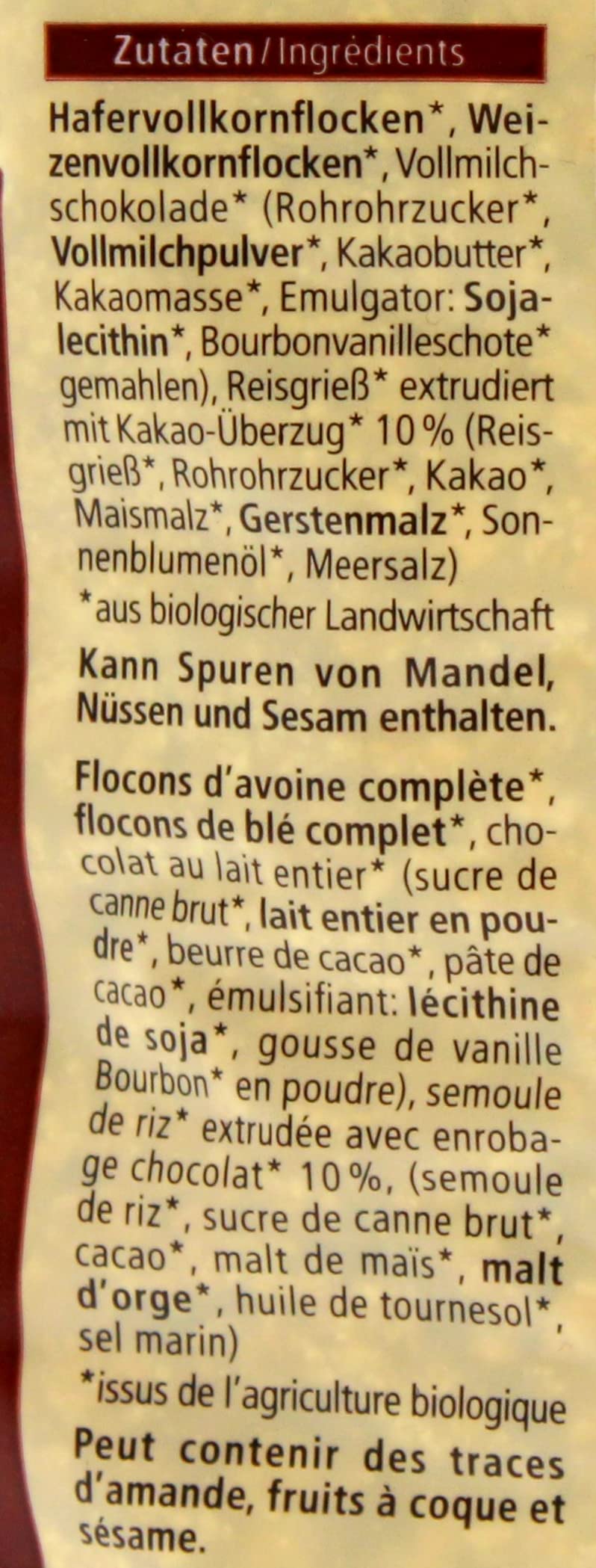 Alnatura Bio Schoko Müsli mit Vollmilchschokolade, 8er Pack (8 x 750g)