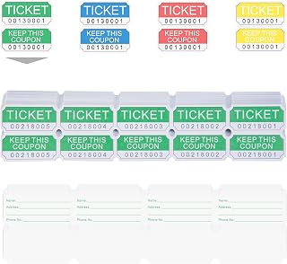 DGBDPACK 250 Green Double Raffle Tickets, 50/50 Raffle Tickets Suitable for Raffles, Lottery and Door Prizes (Green)