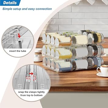 Can Storage Organiser for Pantry,Adjustable Height and Width Canned Goods Organisers, Soup Can Organizer Holds Up to 36 Cans Food Dispenser Holder for Fridge,Kitchen Cabinet, 3 Tier(3 * 3)