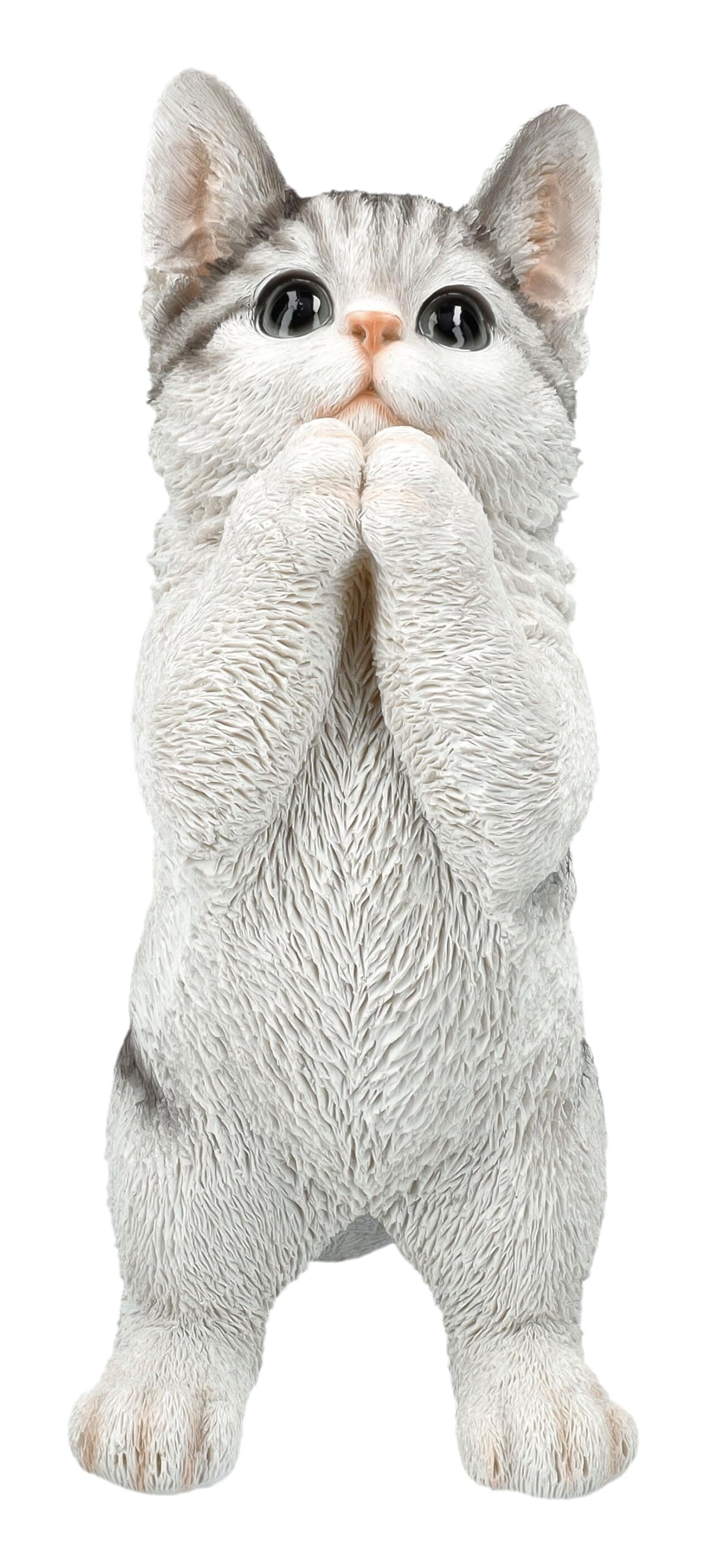Figuren Shop GmbH Katzenfigur Kitten bettelt – Handbemalte Polyresin Dekofigur von HotAnt, 22,5 cm, wetterfest für Haus & Garten
